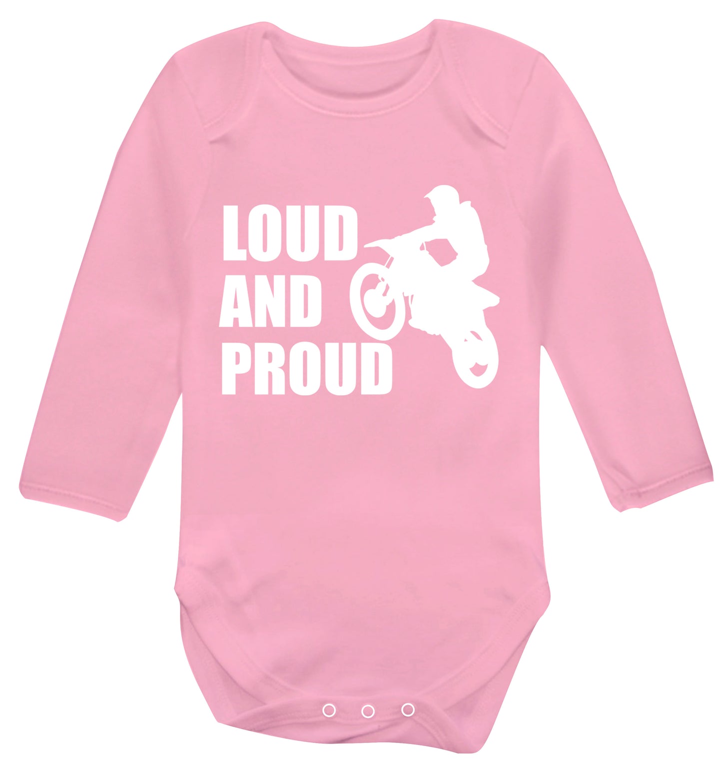 Loud and proud Baby Vest long sleeved pale pink 6-12 months