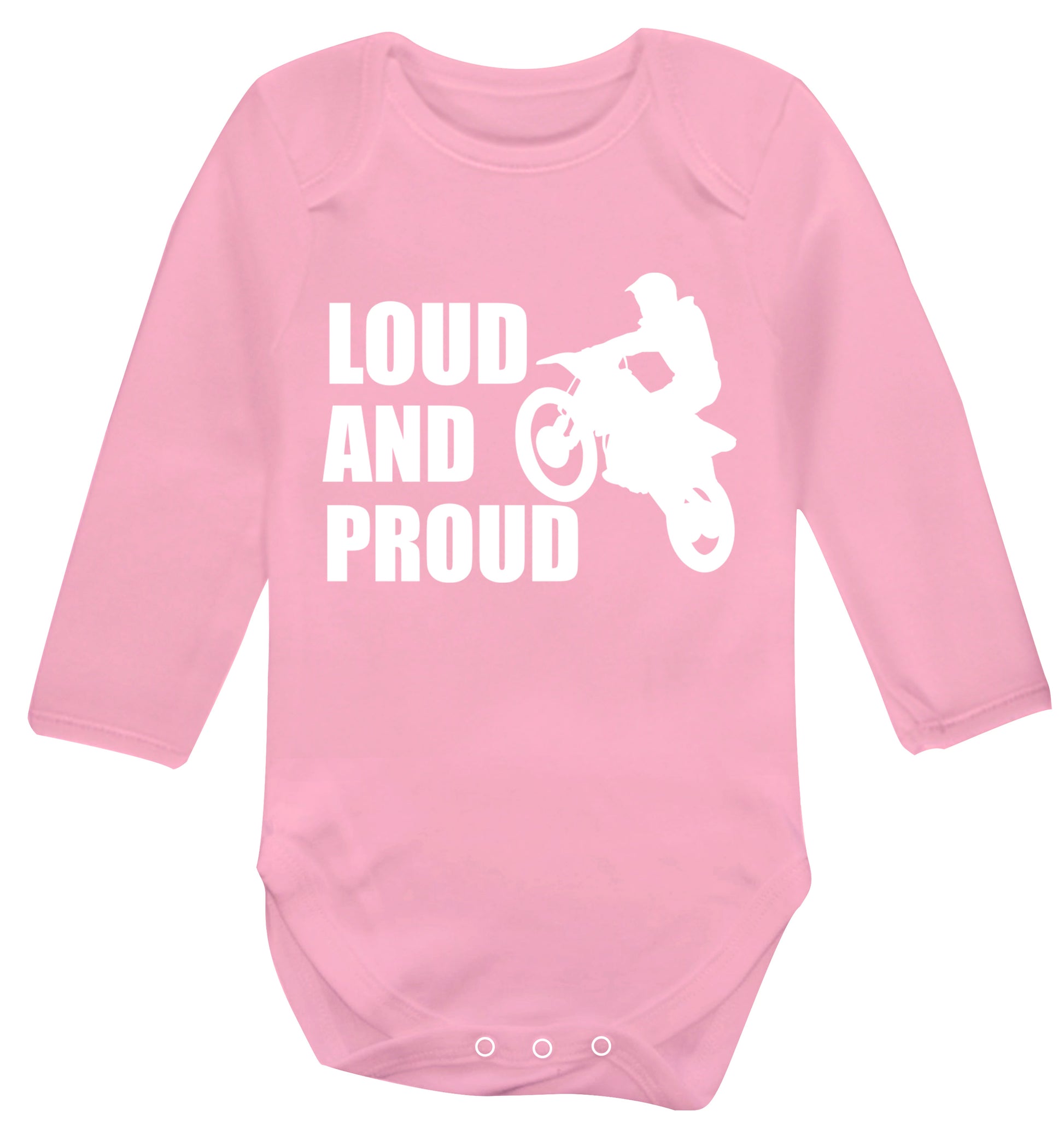 Loud and proud Baby Vest long sleeved pale pink 6-12 months