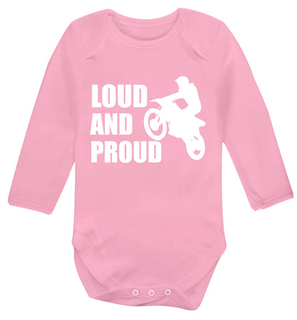 Loud and proud Baby Vest long sleeved pale pink 6-12 months