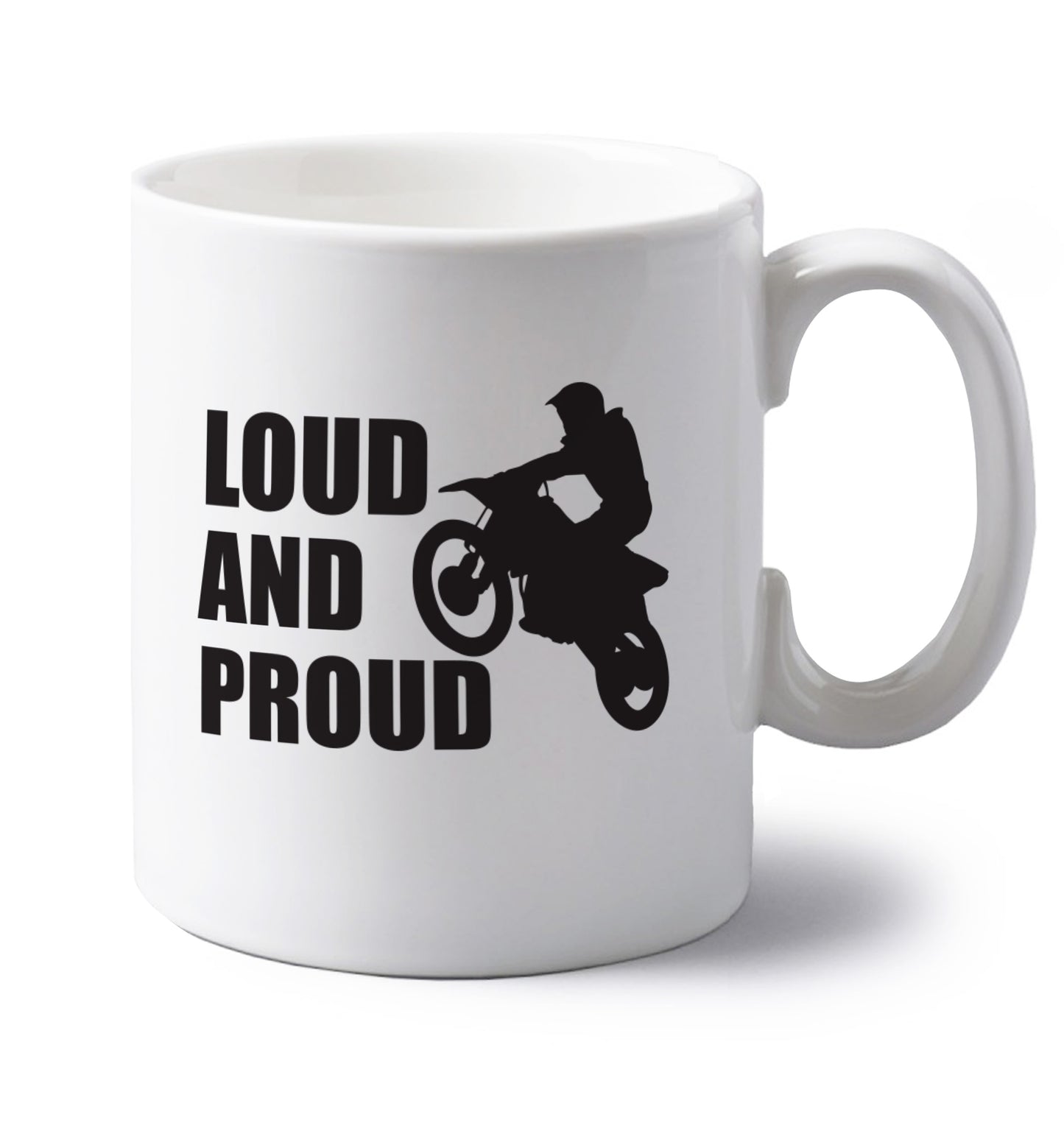 Loud and proud left handed white ceramic mug 