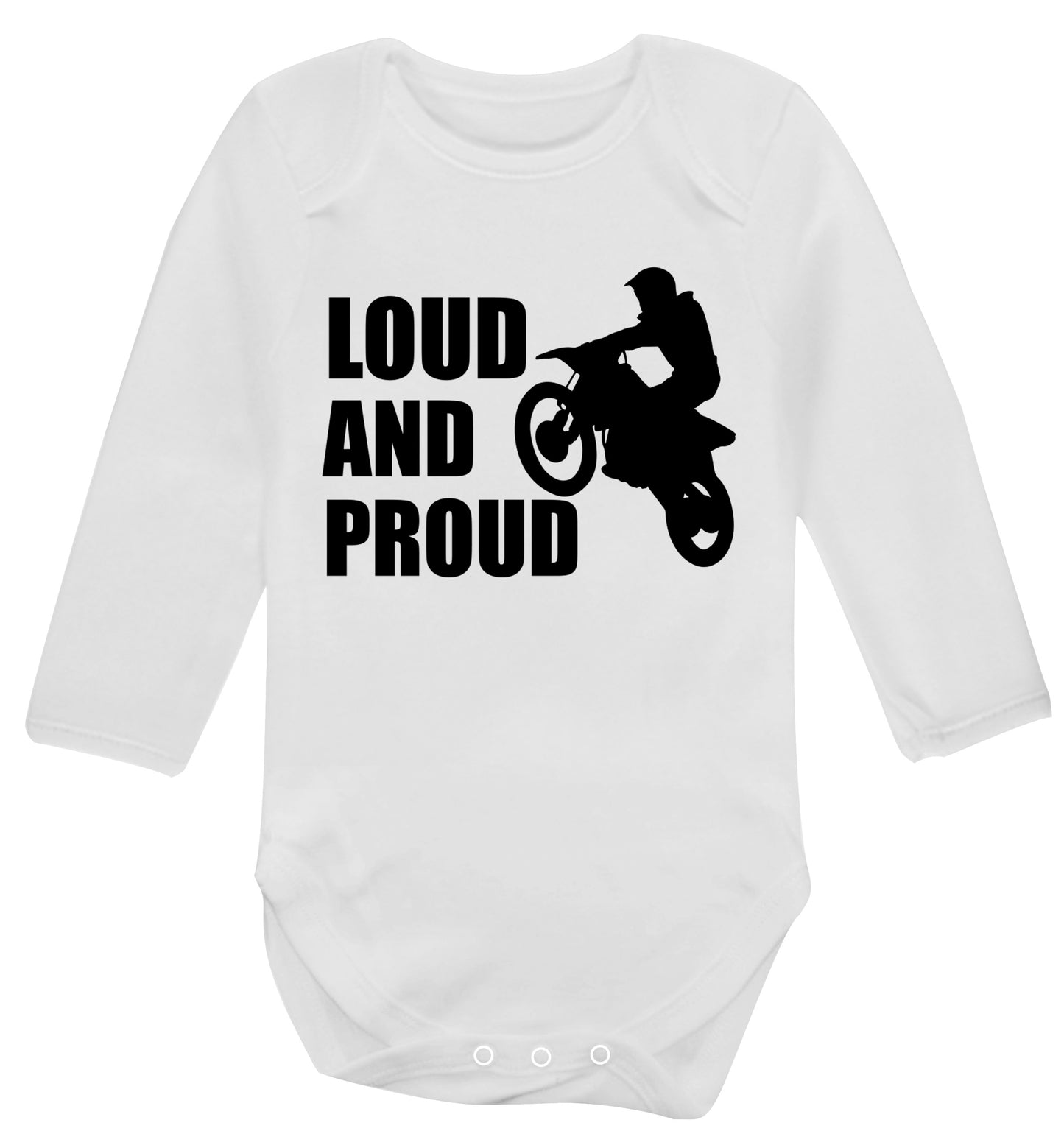 Loud and proud Baby Vest long sleeved white 6-12 months