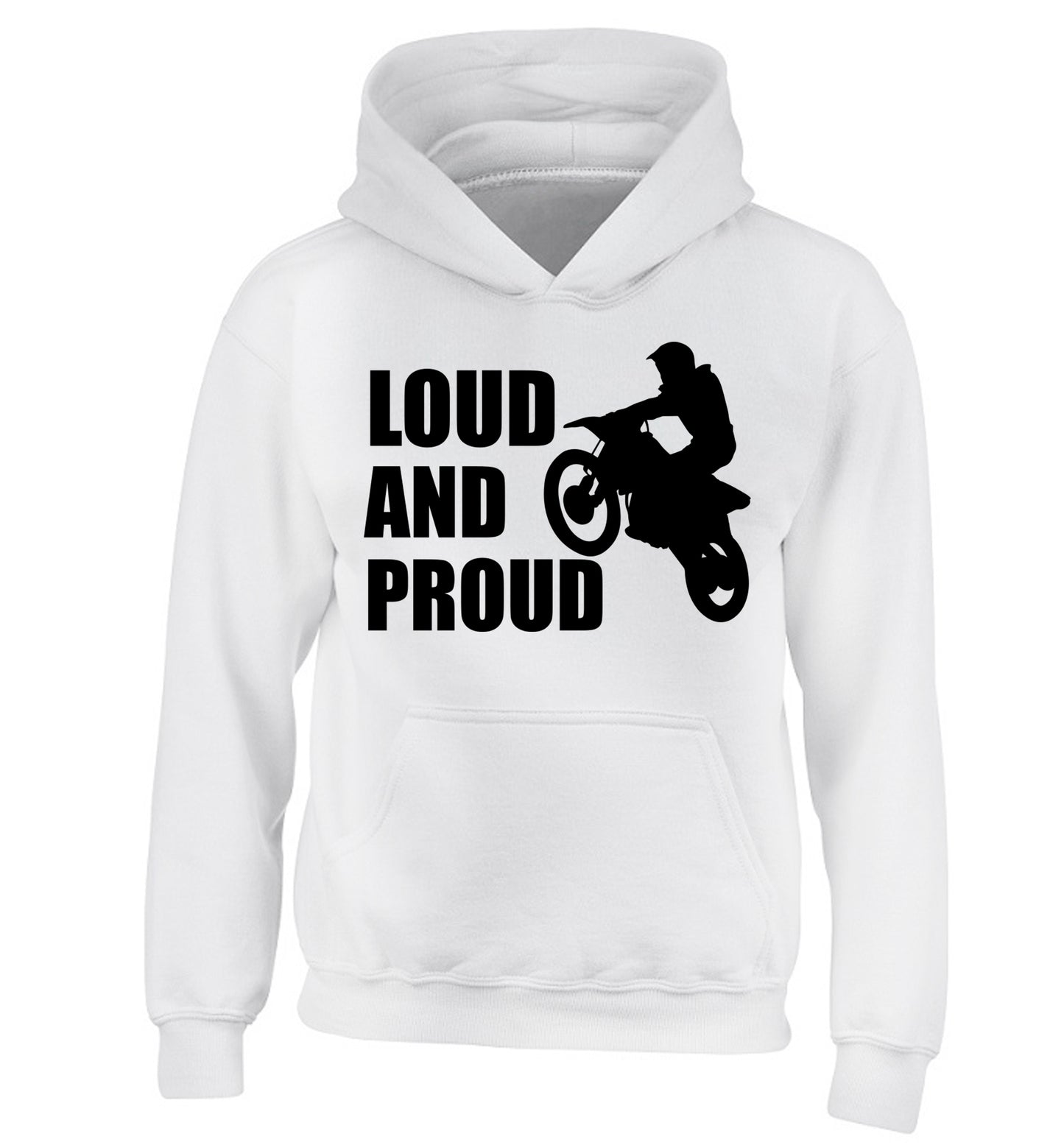 Loud and proud children's white hoodie 12-13 Years
