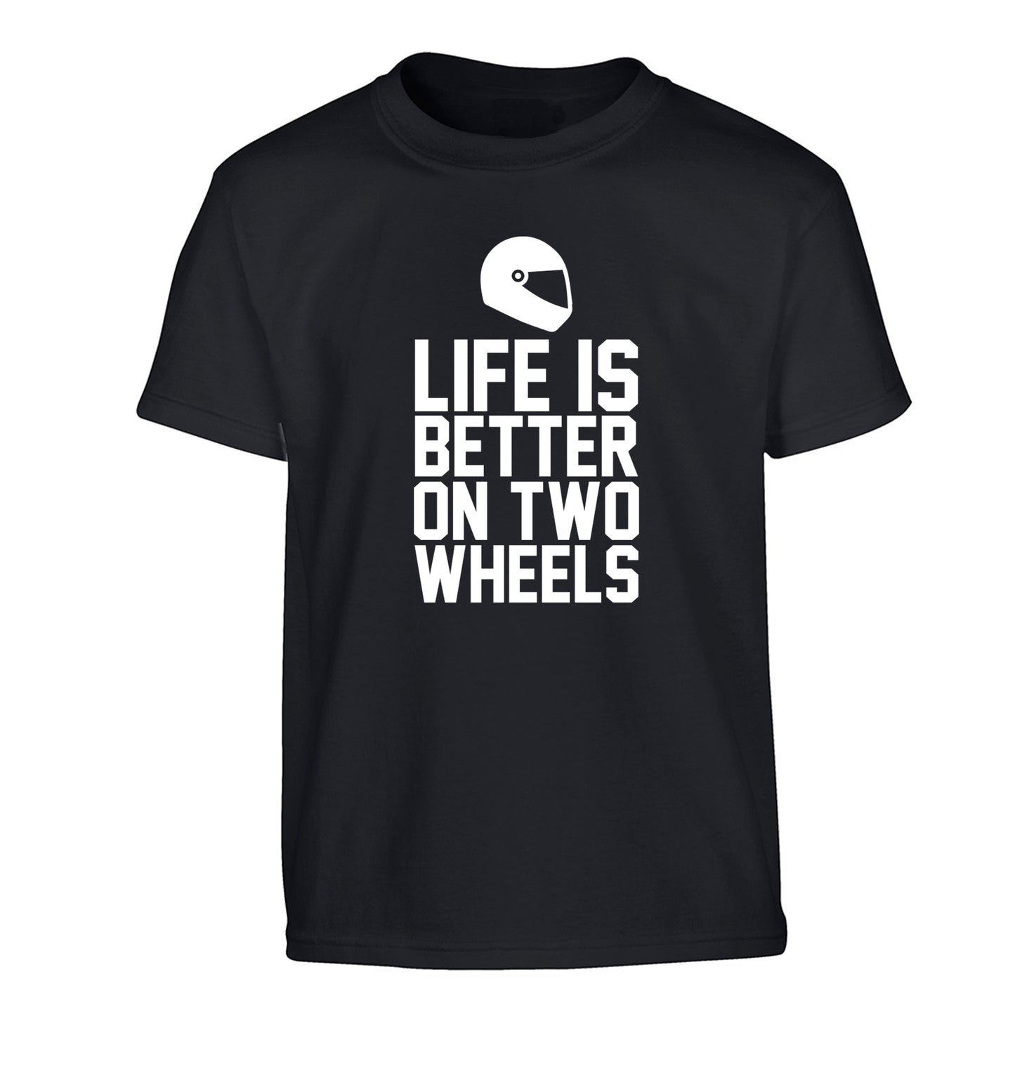 Life is better on two wheels Children's black Tshirt 12-13 Years