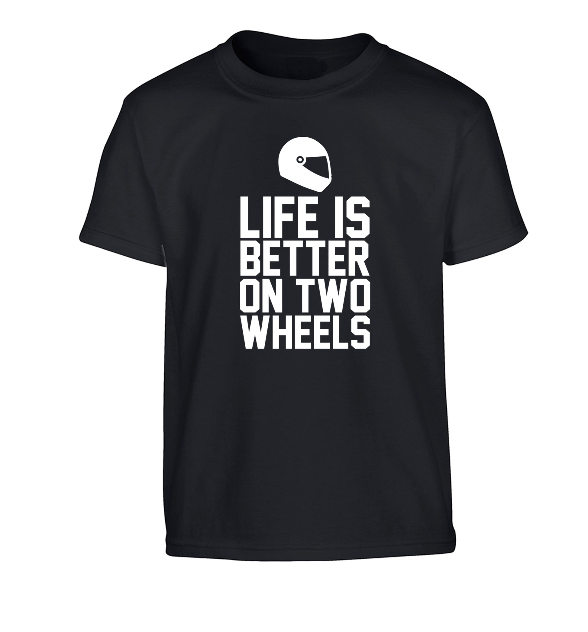 Life is better on two wheels Children's black Tshirt 12-13 Years