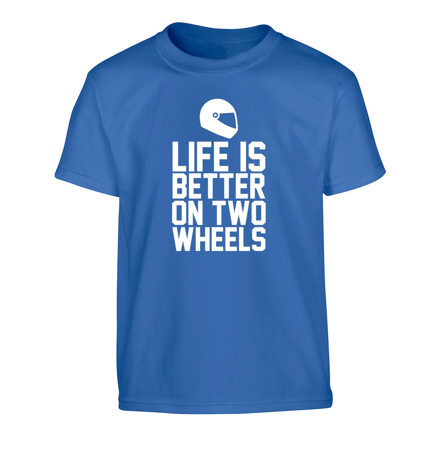 Life is better on two wheels Children's blue Tshirt 12-13 Years