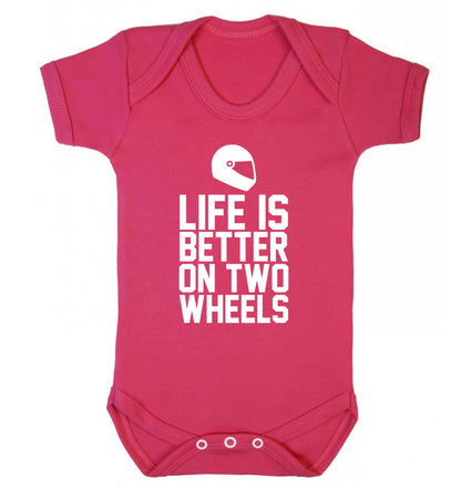 Life is better on two wheels Baby Vest dark pink 18-24 months