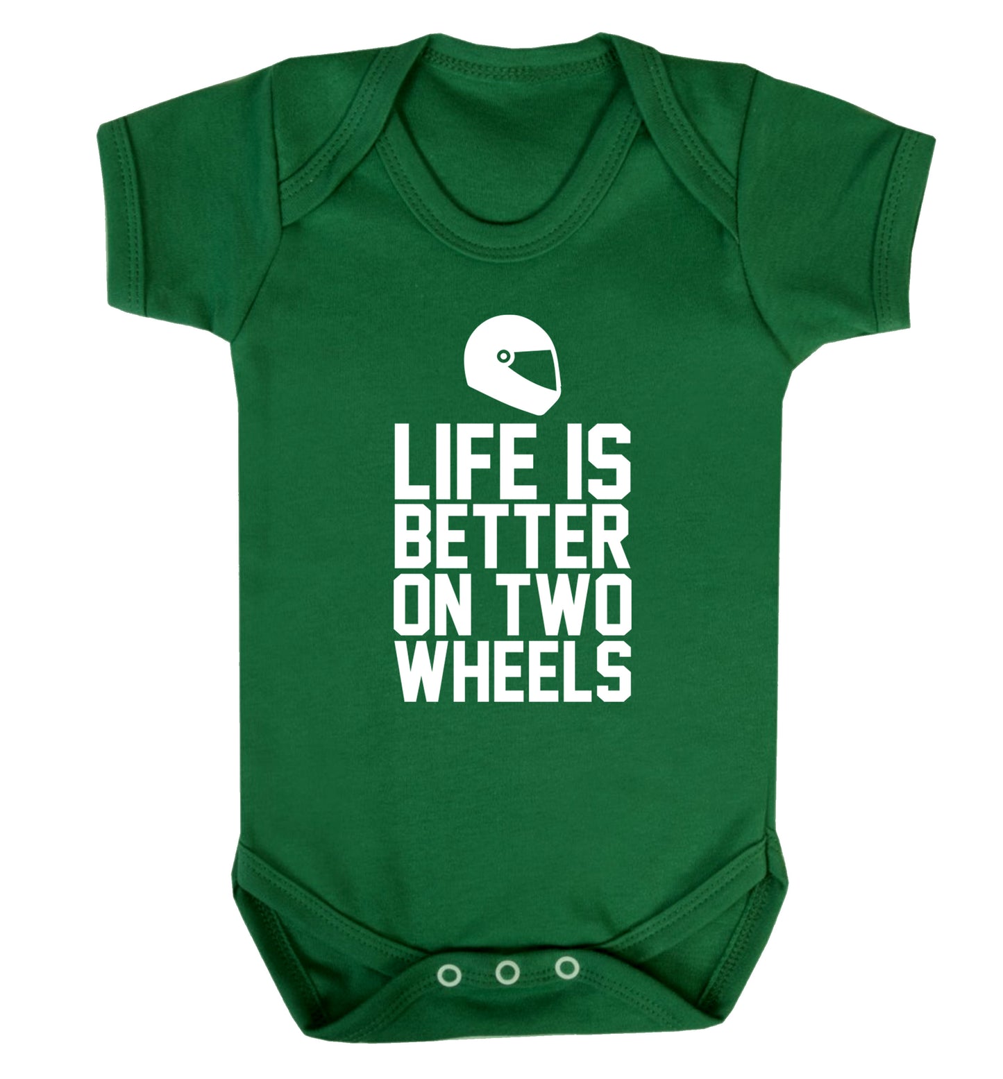 Life is better on two wheels Baby Vest green 18-24 months