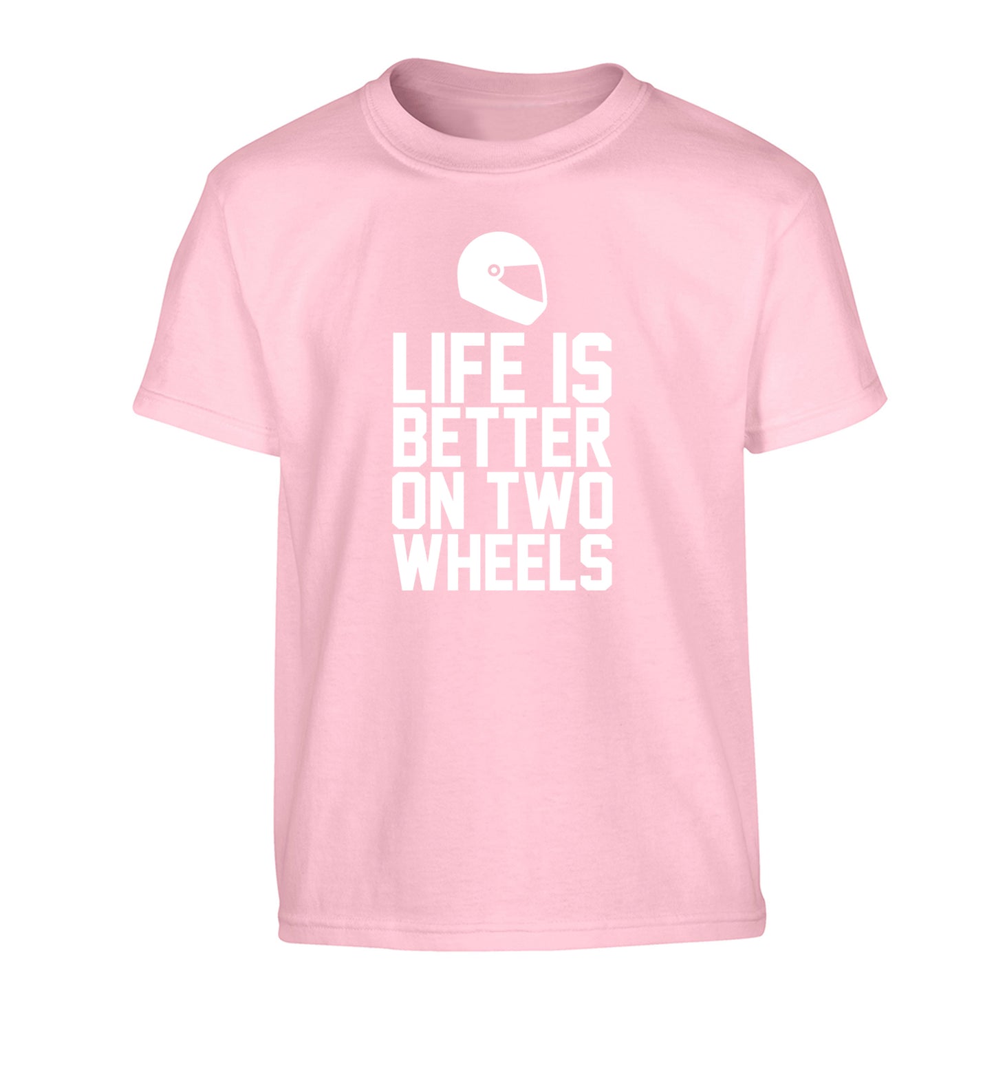 Life is better on two wheels Children's light pink Tshirt 12-13 Years