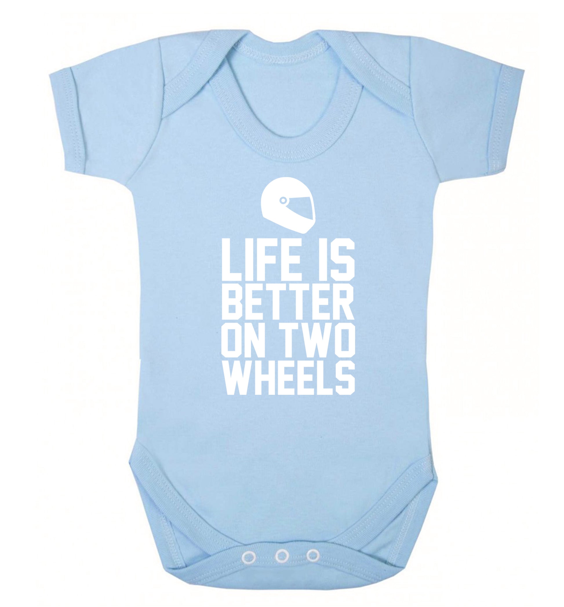Life is better on two wheels Baby Vest pale blue 18-24 months