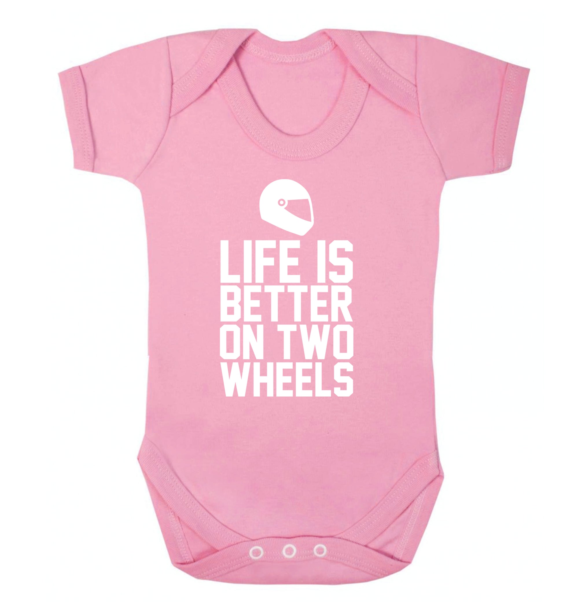 Life is better on two wheels Baby Vest pale pink 18-24 months