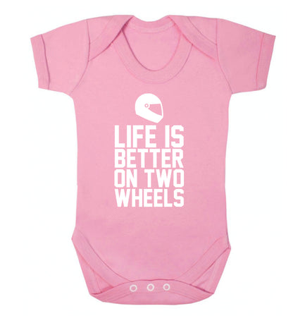 Life is better on two wheels Baby Vest pale pink 18-24 months