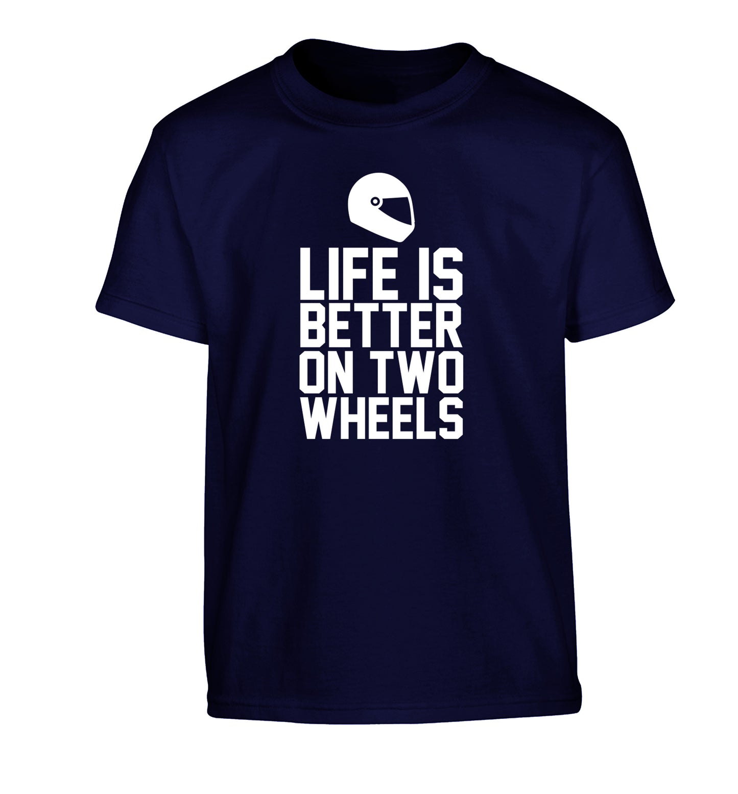 Life is better on two wheels Children's navy Tshirt 12-13 Years