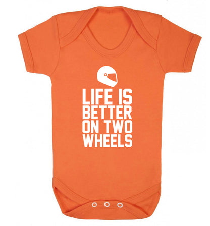 Life is better on two wheels Baby Vest orange 18-24 months