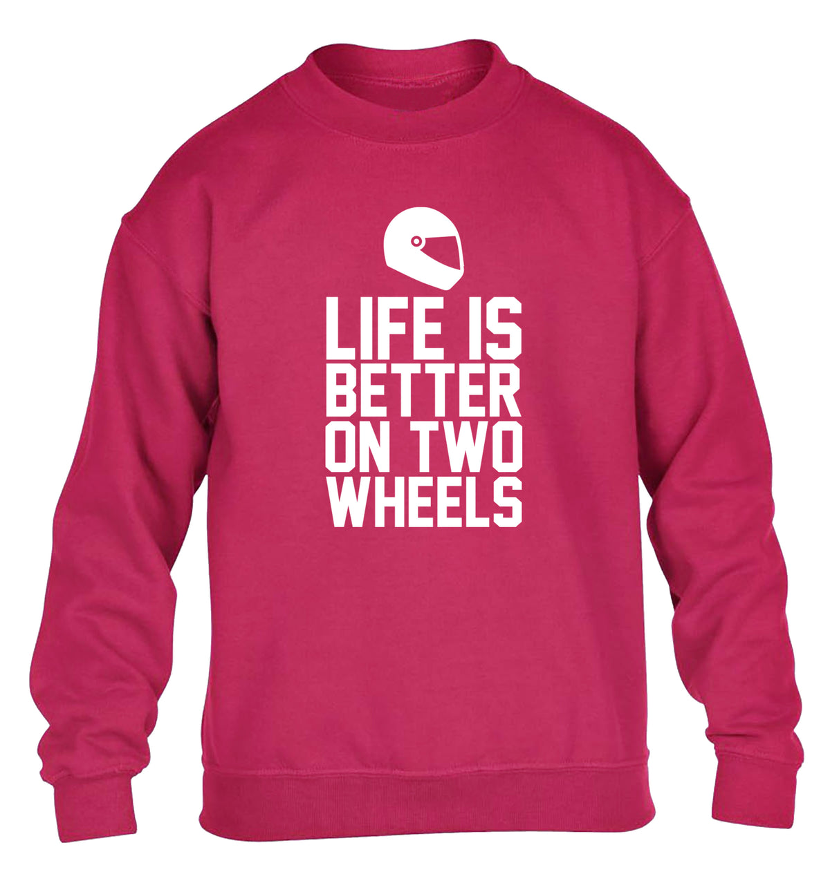 Life is better on two wheels children's pink sweater 12-13 Years