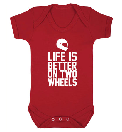 Life is better on two wheels Baby Vest red 18-24 months