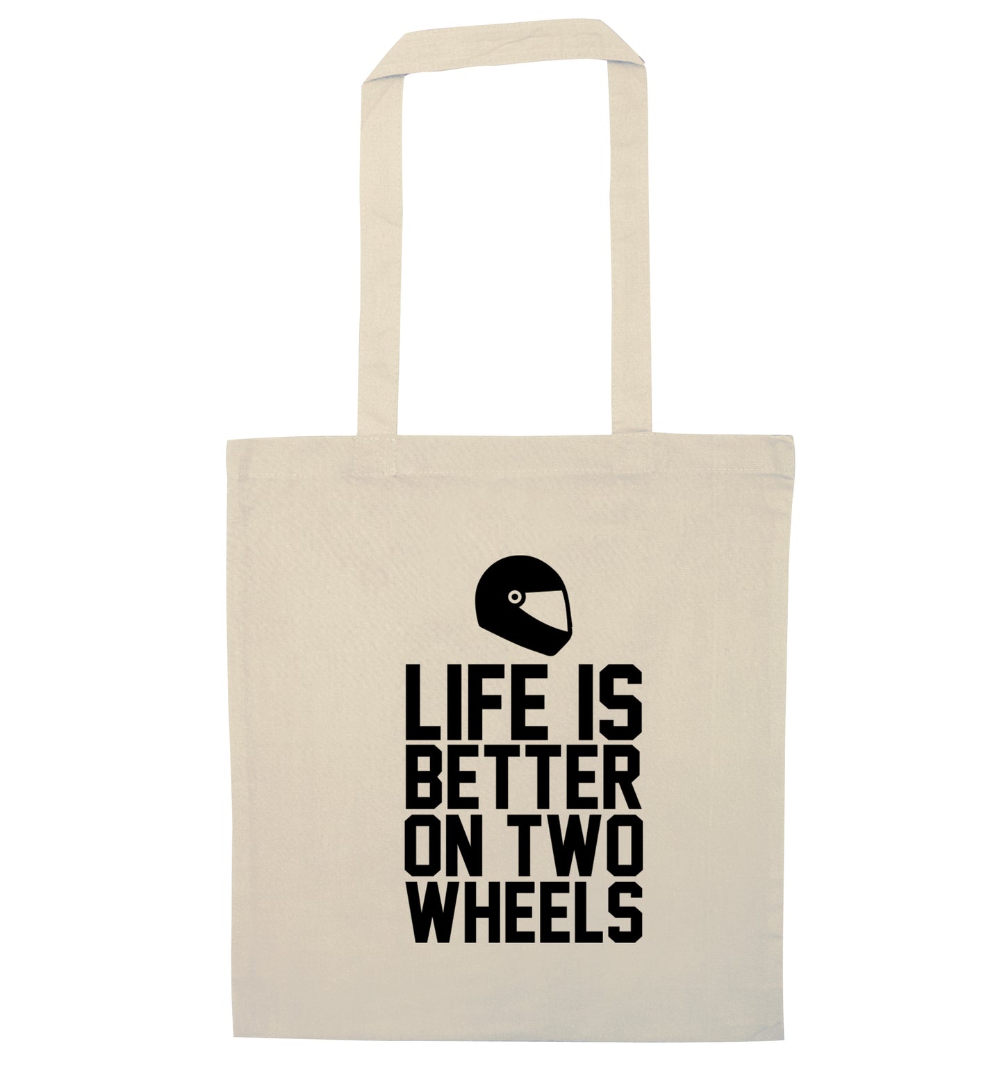 Life is better on two wheels natural tote bag