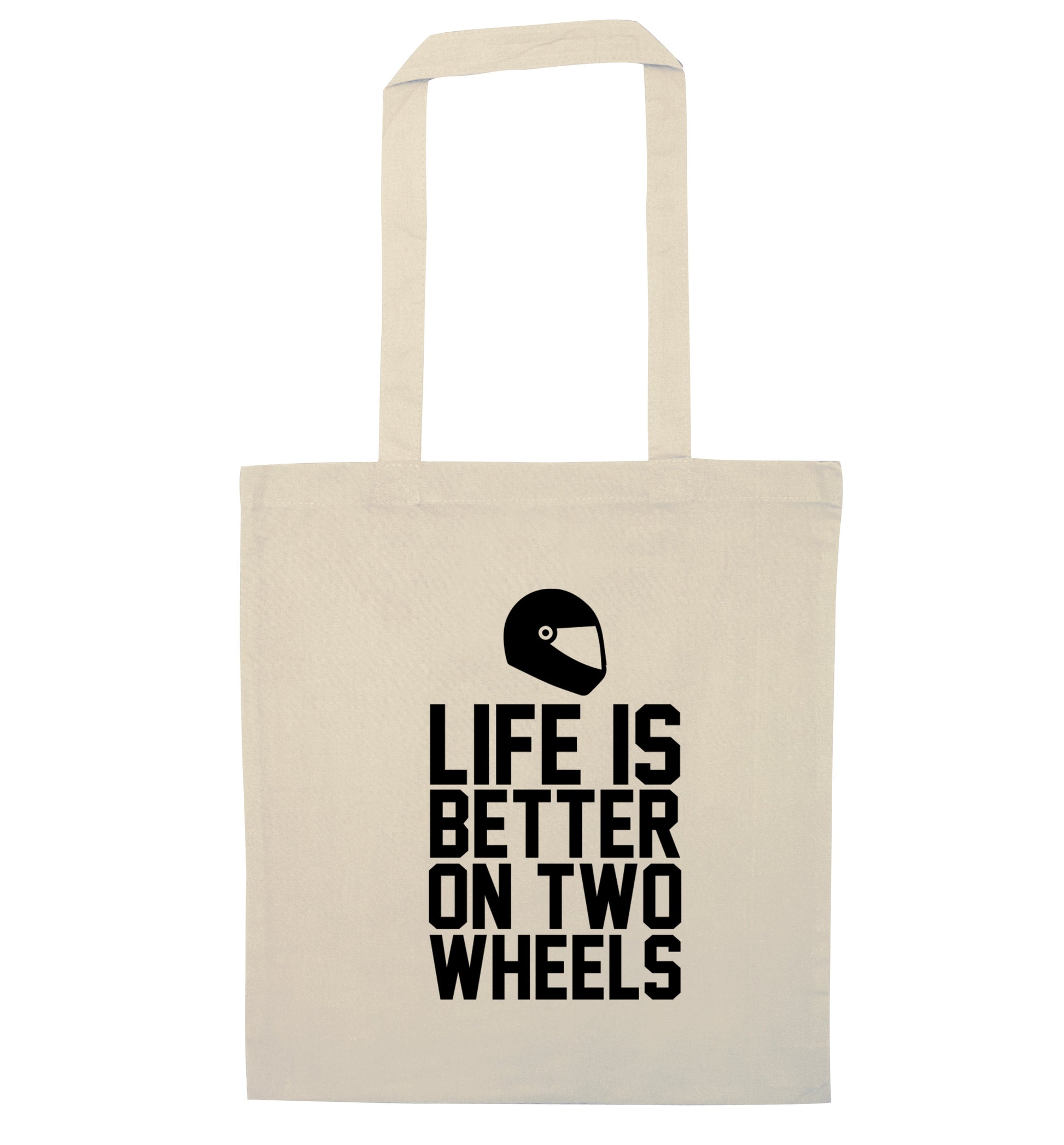 Life is better on two wheels natural tote bag