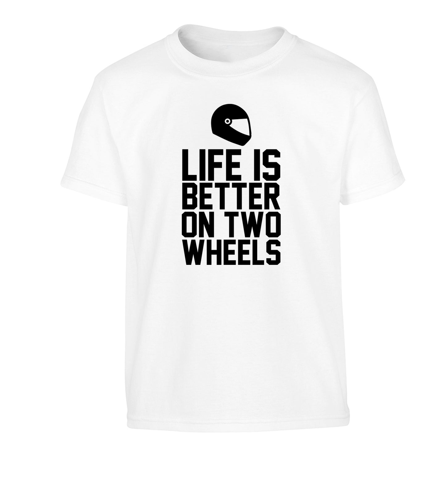 Life is better on two wheels Children's white Tshirt 12-13 Years