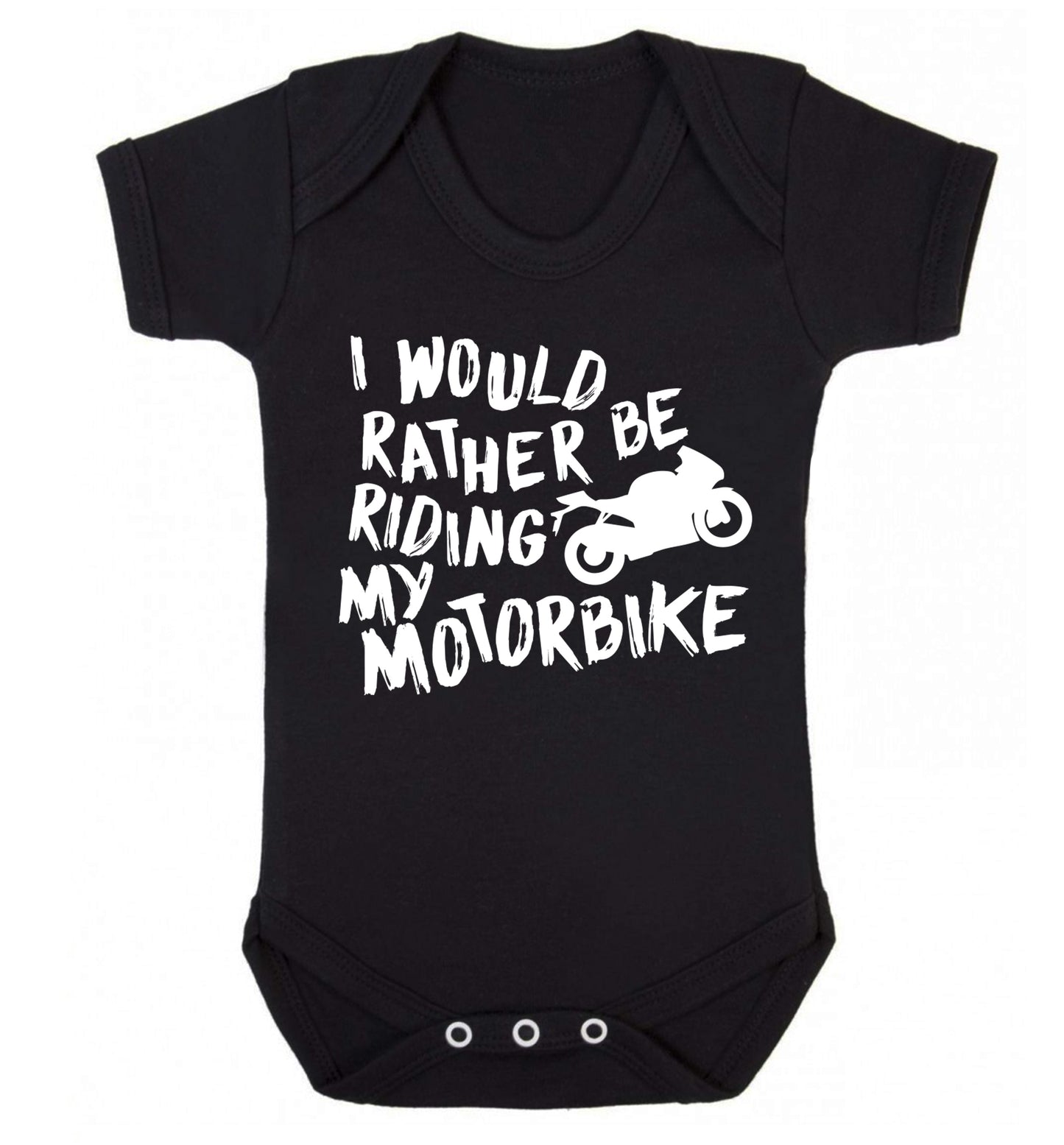 I would rather be riding my motorbike Baby Vest black 18-24 months