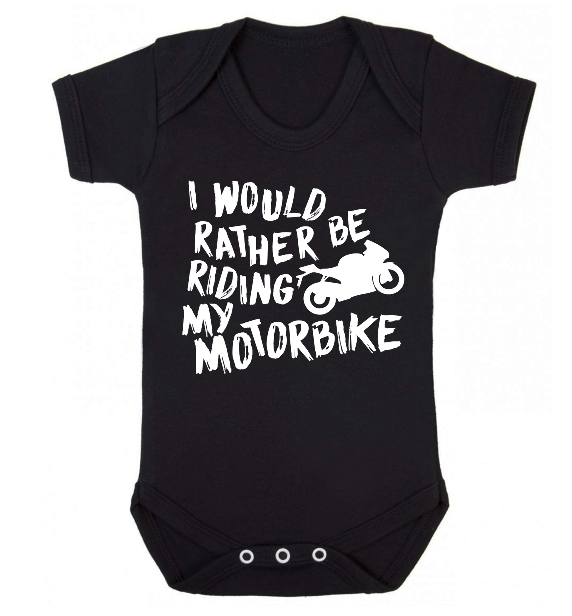I would rather be riding my motorbike Baby Vest black 18-24 months