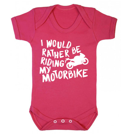 I would rather be riding my motorbike Baby Vest dark pink 18-24 months