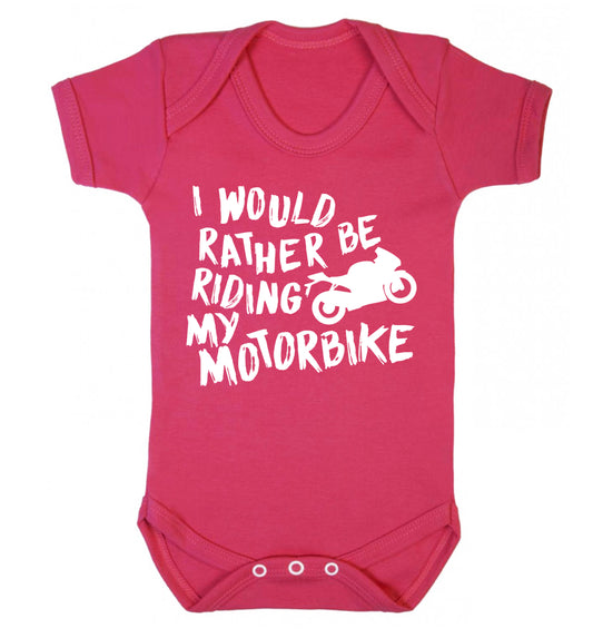 I would rather be riding my motorbike Baby Vest dark pink 18-24 months