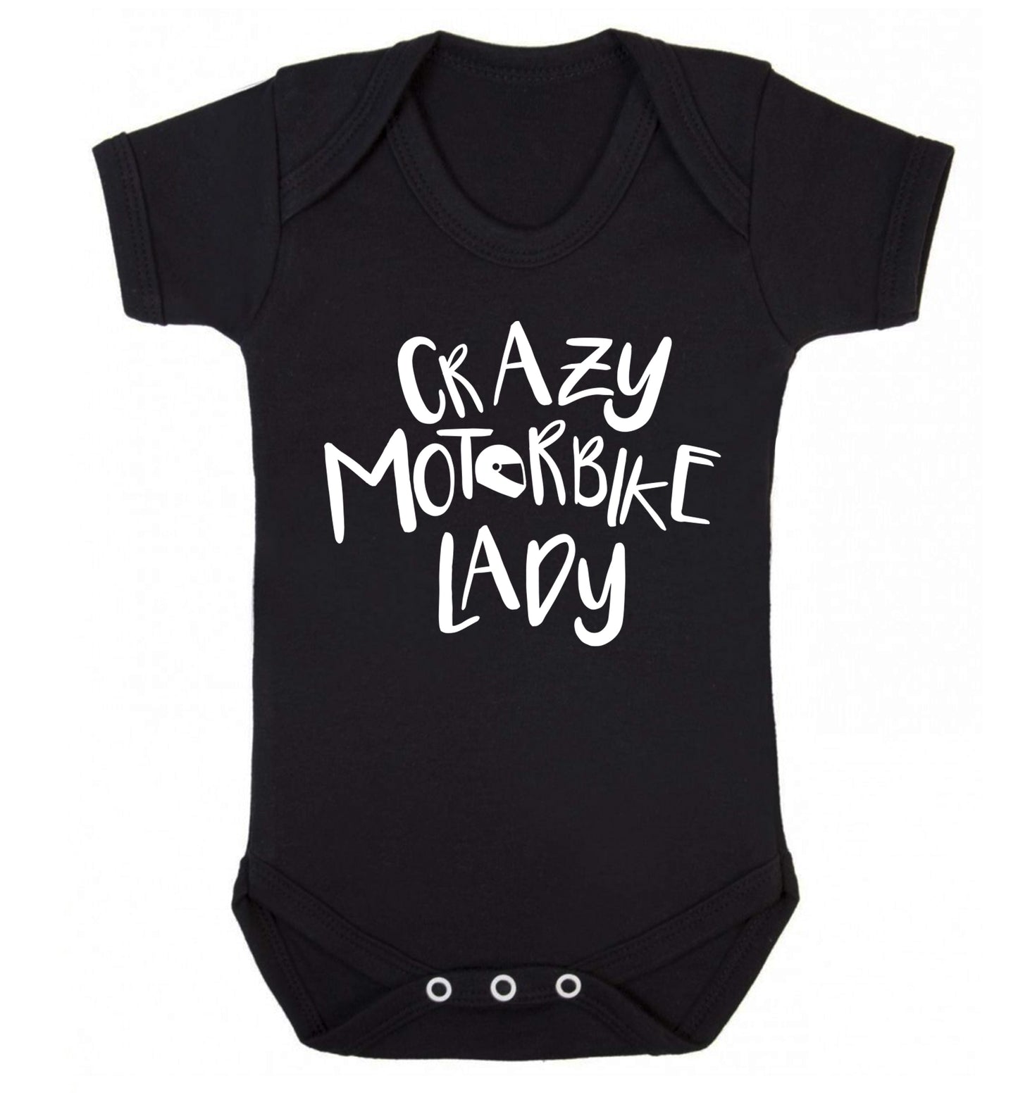 Crazy motorbike lady Baby Vest black 18-24 months
