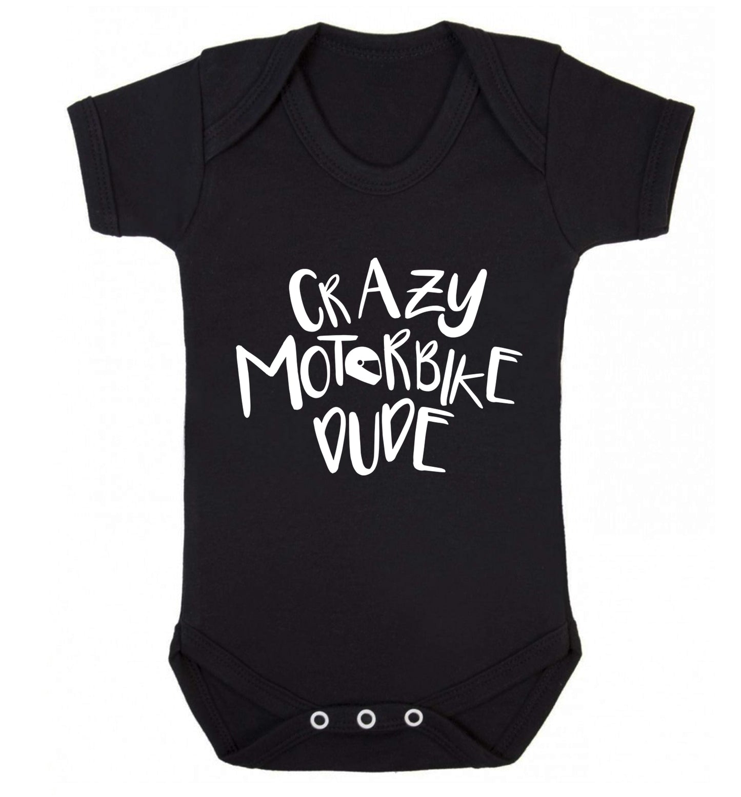 Crazy motorbike dude Baby Vest black 18-24 months