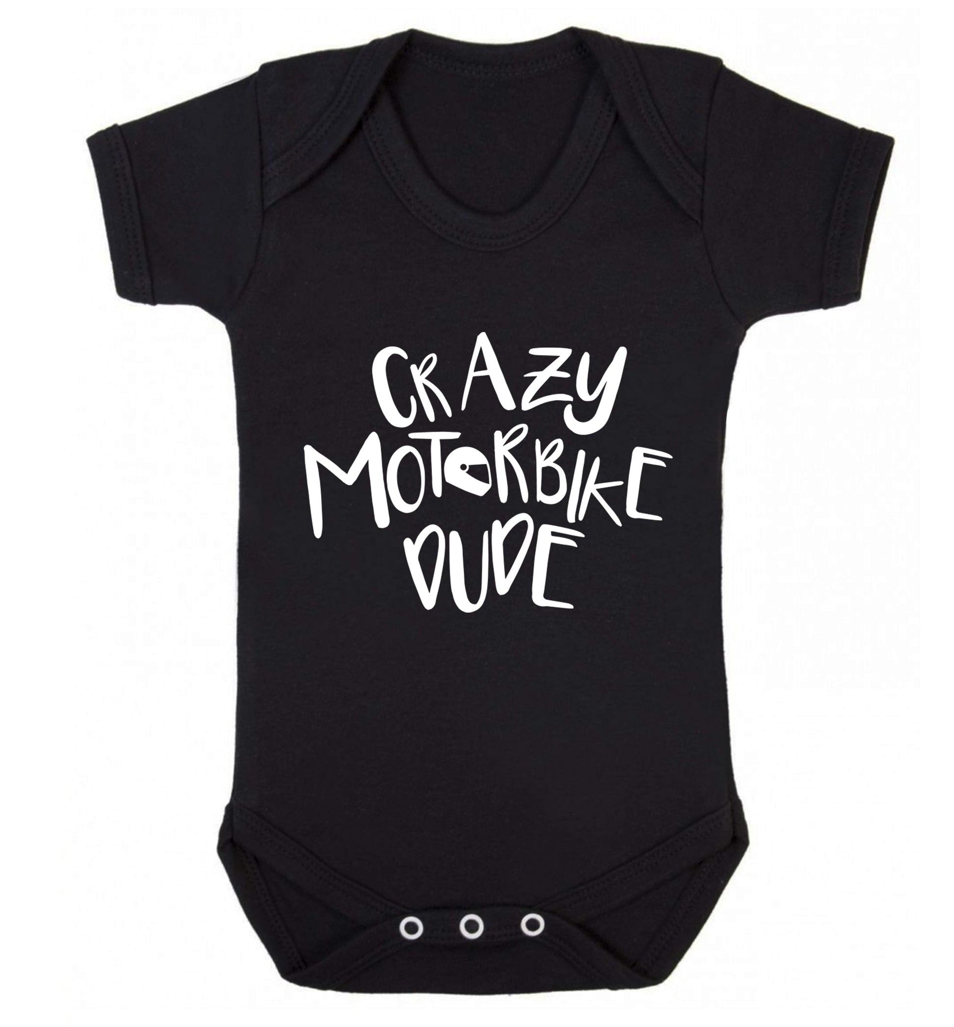 Crazy motorbike dude Baby Vest black 18-24 months