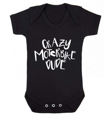 Crazy motorbike dude Baby Vest black 18-24 months