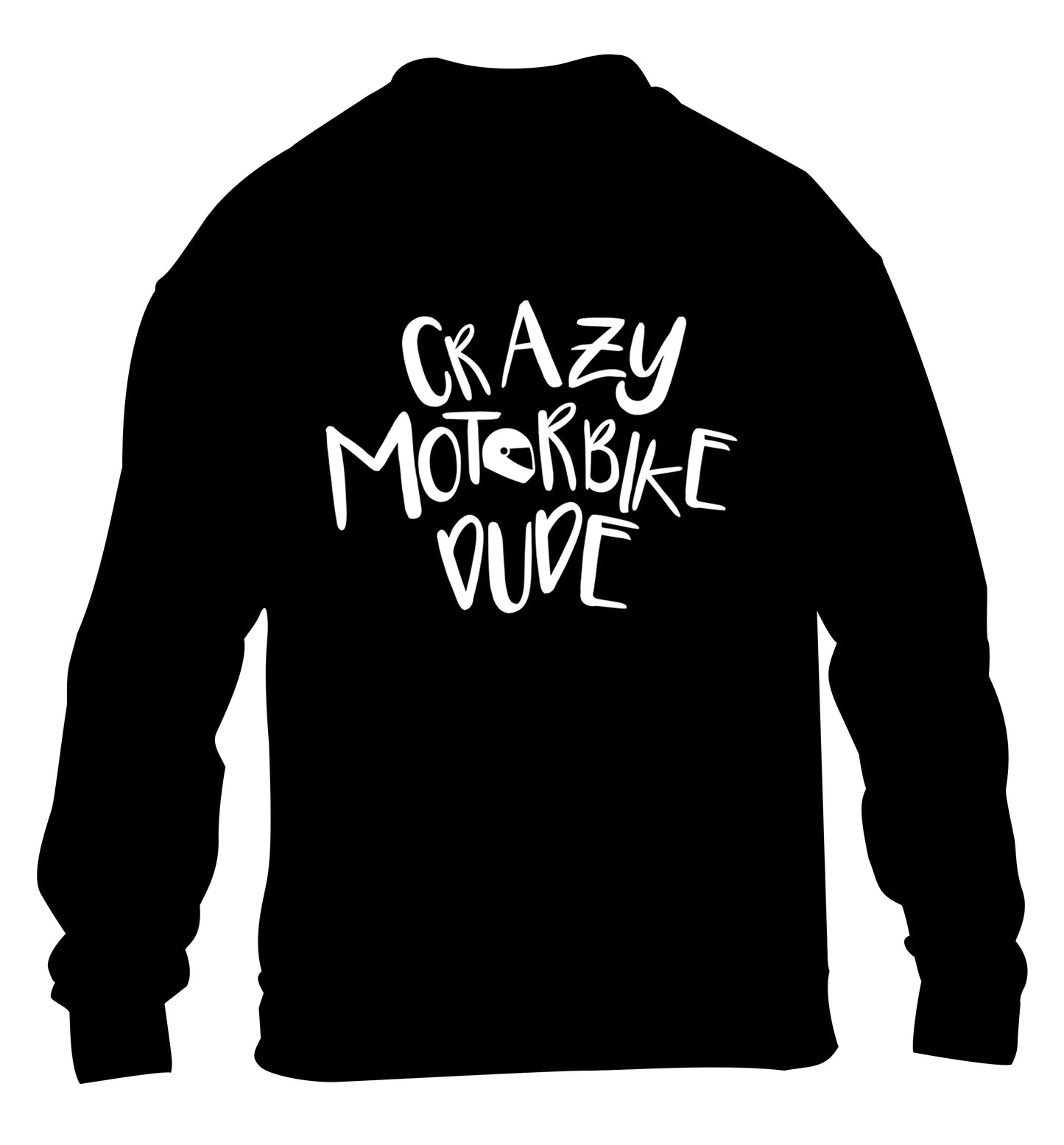 Crazy motorbike dude children's black sweater 12-13 Years