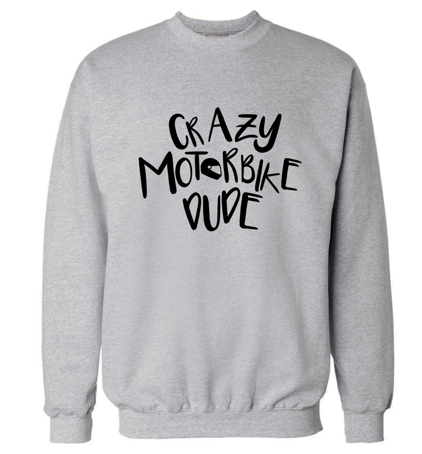 Crazy motorbike dude Adult's unisex grey Sweater 2XL