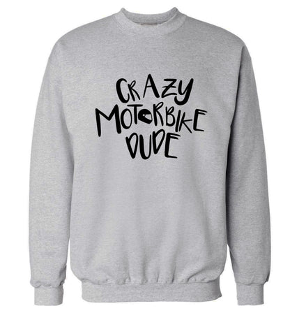 Crazy motorbike dude Adult's unisex grey Sweater 2XL