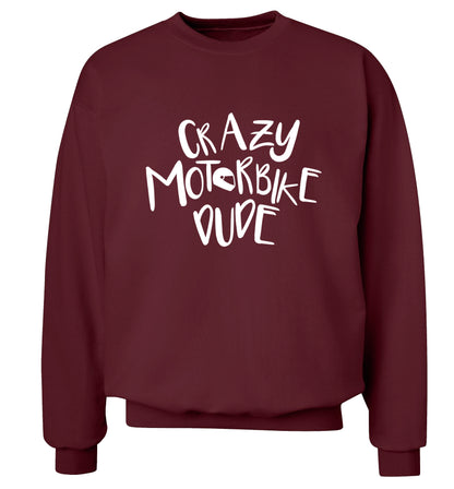Crazy motorbike dude Adult's unisex maroon Sweater 2XL