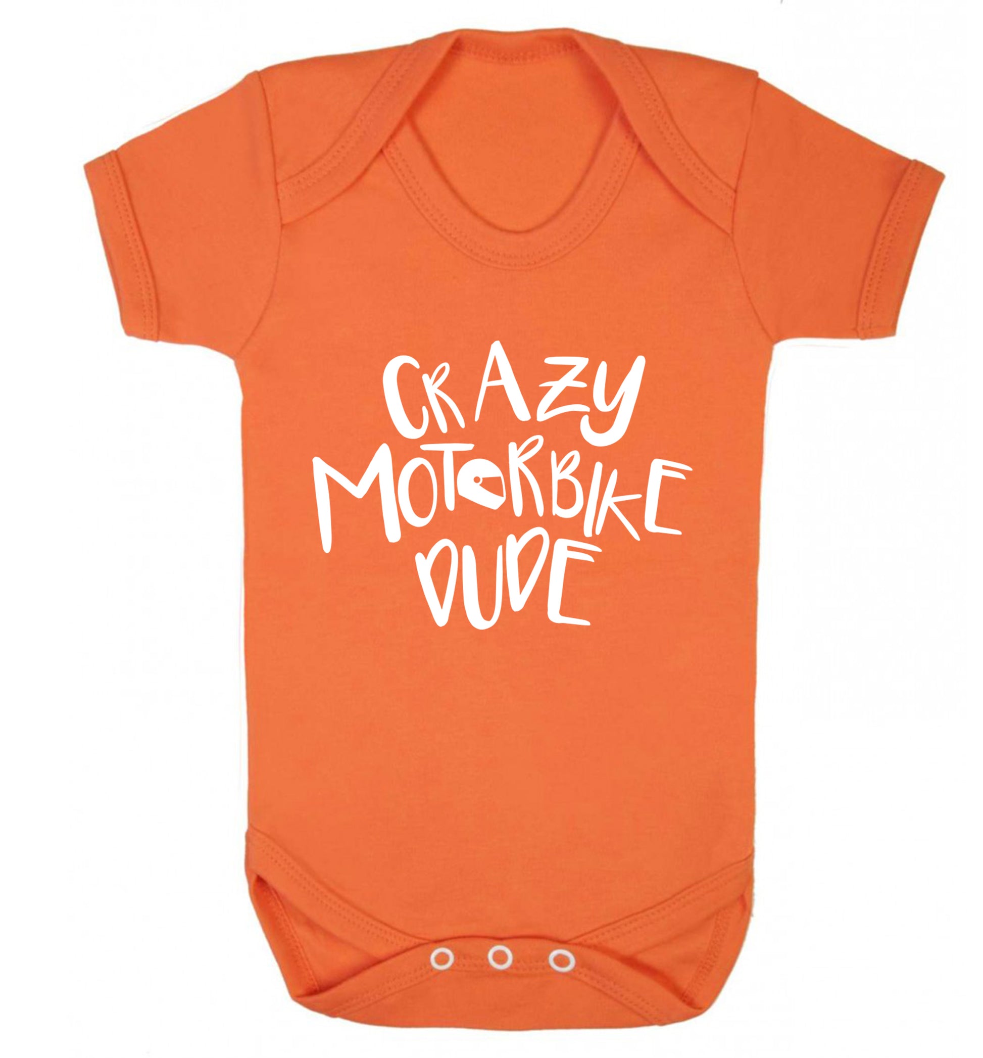 Crazy motorbike dude Baby Vest orange 18-24 months