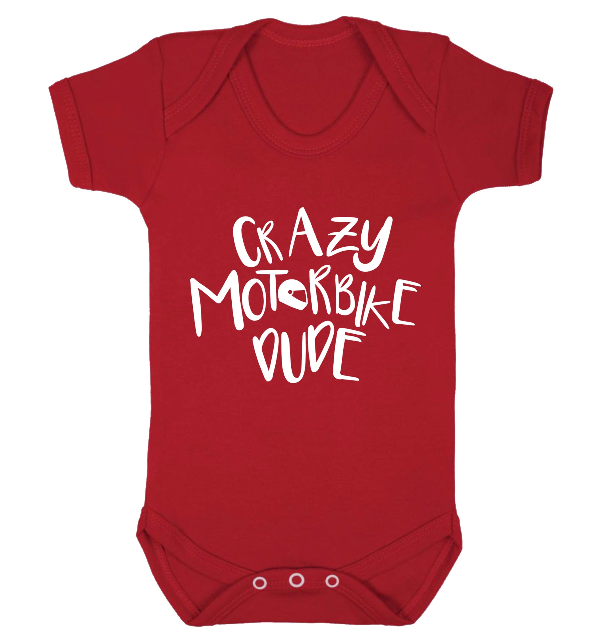 Crazy motorbike dude Baby Vest red 18-24 months
