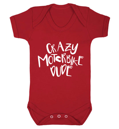Crazy motorbike dude Baby Vest red 18-24 months