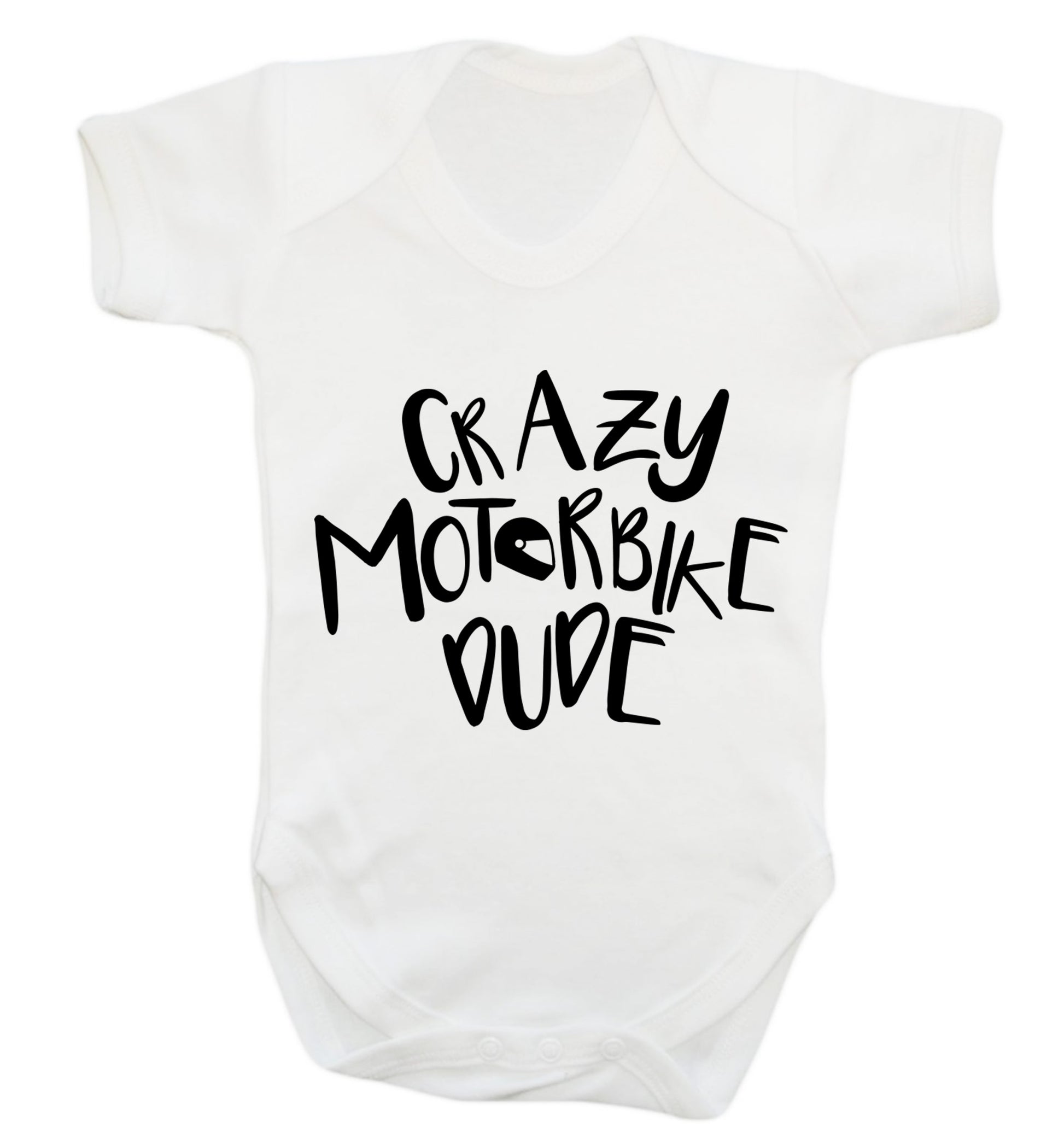 Crazy motorbike dude Baby Vest white 18-24 months