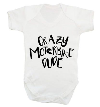 Crazy motorbike dude Baby Vest white 18-24 months