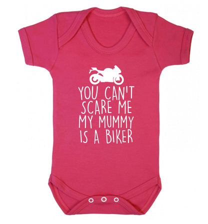 You can't scare me my mummy is a biker Baby Vest dark pink 18-24 months