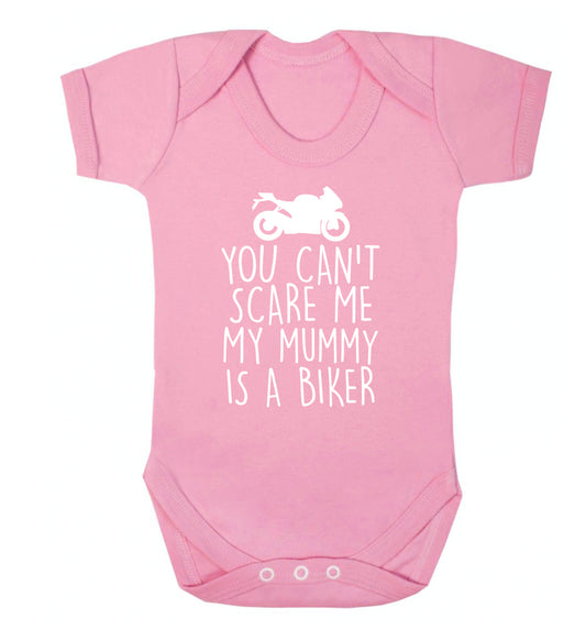 You can't scare me my mummy is a biker Baby Vest pale pink 18-24 months