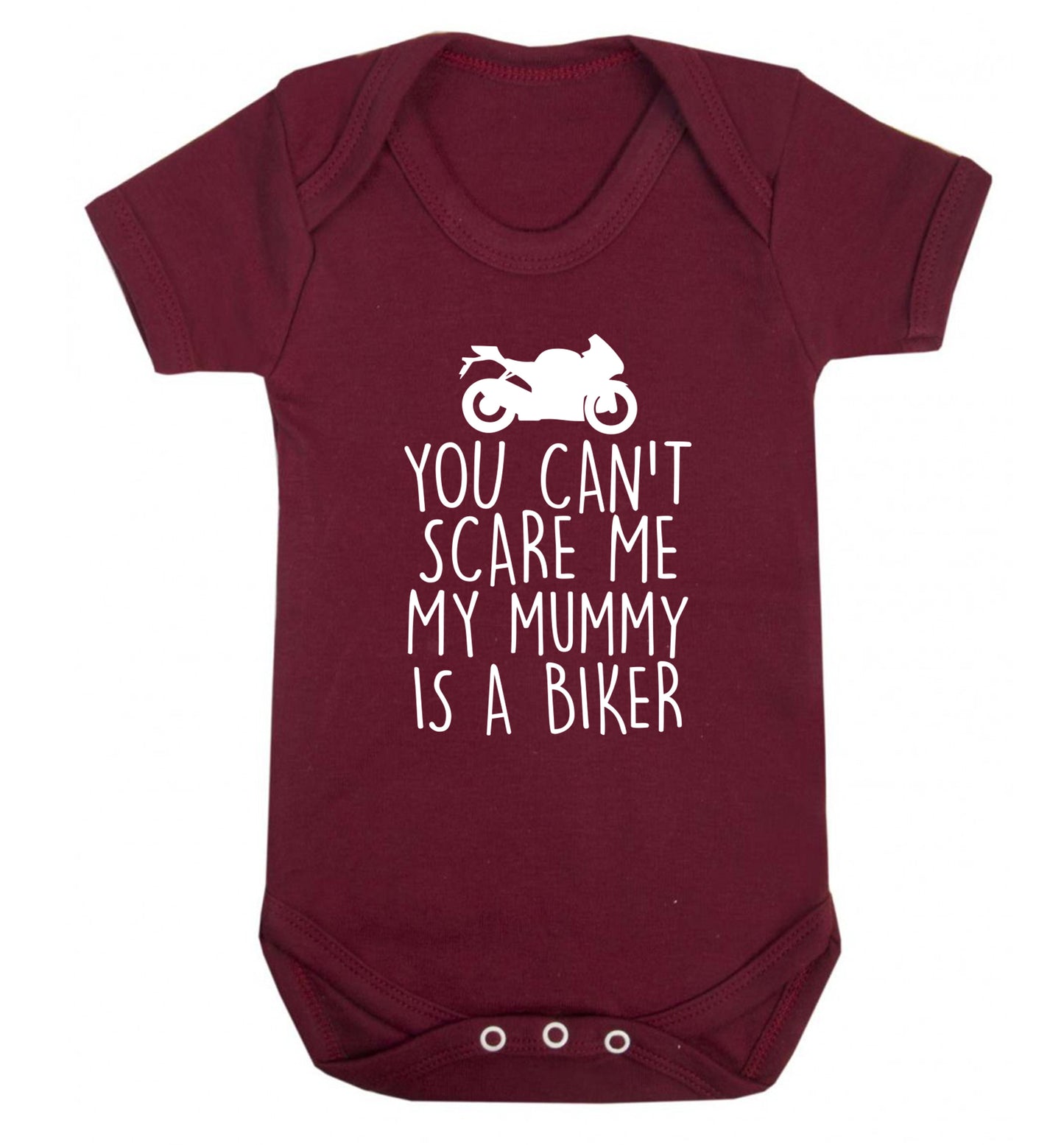 You can't scare me my mummy is a biker Baby Vest maroon 18-24 months