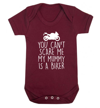 You can't scare me my mummy is a biker Baby Vest maroon 18-24 months