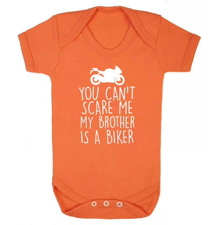 You can't scare me my brother is a biker Baby Vest orange 18-24 months