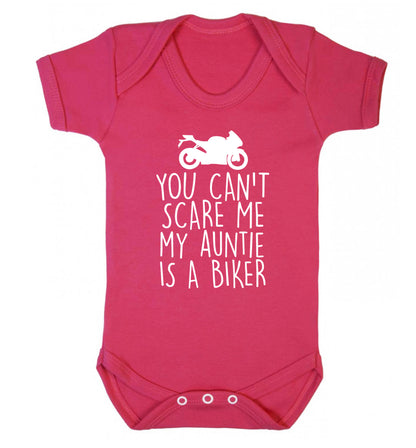 You can't scare me my auntie is a biker Baby Vest dark pink 18-24 months
