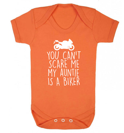 You can't scare me my auntie is a biker Baby Vest orange 18-24 months