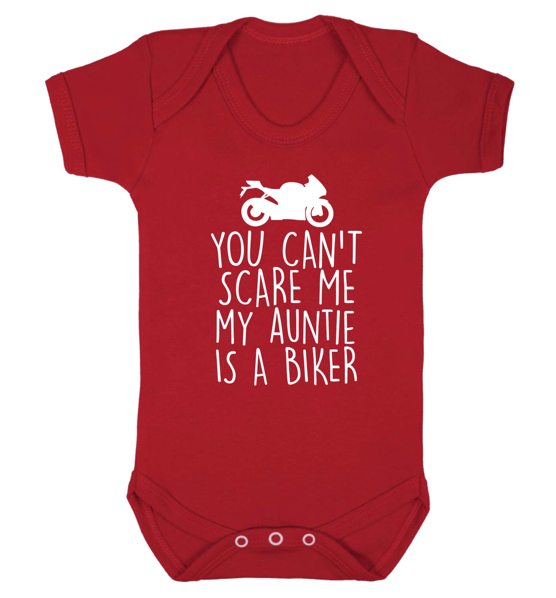 You can't scare me my auntie is a biker Baby Vest red 18-24 months