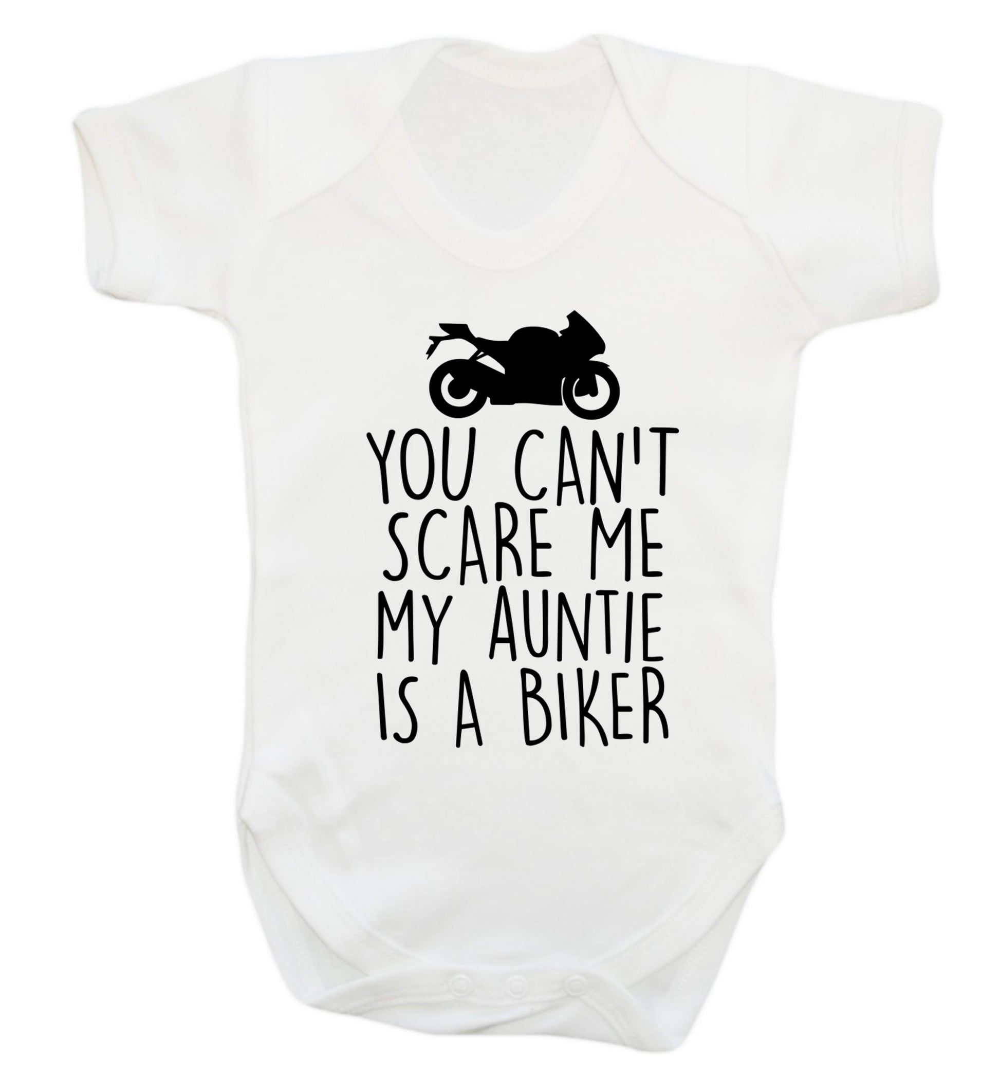 You can't scare me my auntie is a biker Baby Vest white 18-24 months