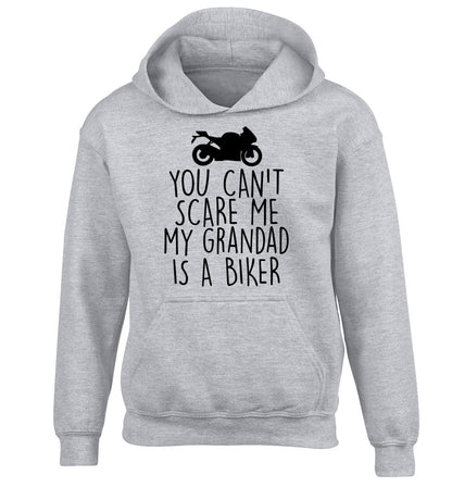 You can't scare me my grandad is a biker children's grey hoodie 12-13 Years
