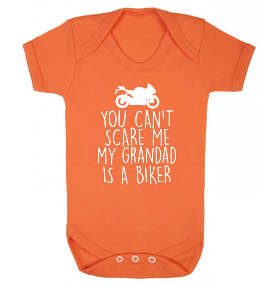 You can't scare me my grandad is a biker Baby Vest orange 18-24 months